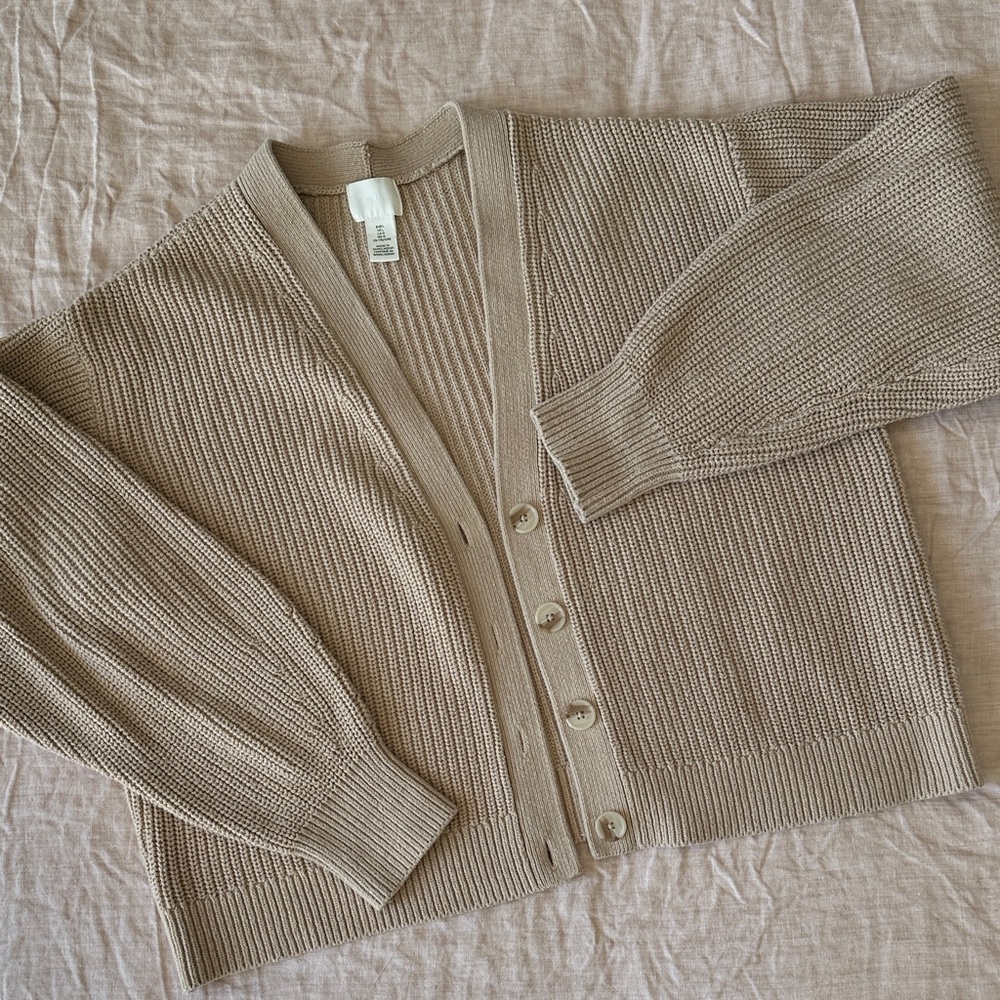 H&M Taupe Knit Cardigan
